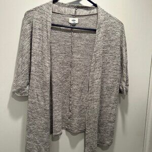 Old Navy gray and white short sleeve cardigan.  Soft and never worn.